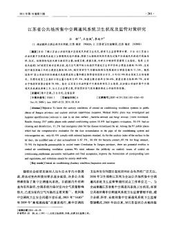 江苏省公共场所集中空调通风系统卫生状况及监管对策研究