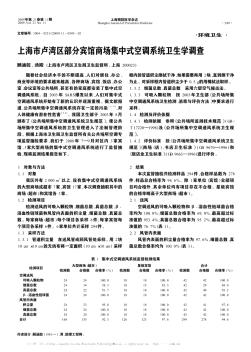 上海市卢湾区部分宾馆商场集中式空调系统卫生学调查