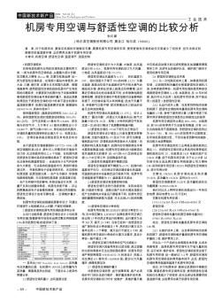 机房专用空调与舒适性空调的比较分析