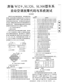 奔驰W129、SL320、SL500型车系自动空调故障代码与系统测试