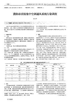 濮阳市宾馆集中空调通风系统污染调查