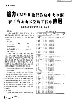 格力GMV-R数码涡旋中央空调在上海金山区空调工程中应用