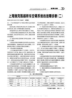 上海別克凱越轎車空調系統(tǒng)的故障診斷(二)