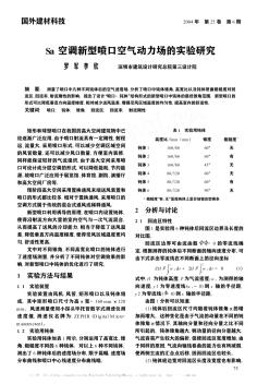 Sa空调新型喷口空气动力场的实验研究