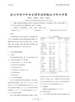 武漢市部分中央空調(diào)系統(tǒng)的現(xiàn)狀分析與對(duì)策