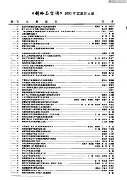 《制冷与空调》2003年文章总目录