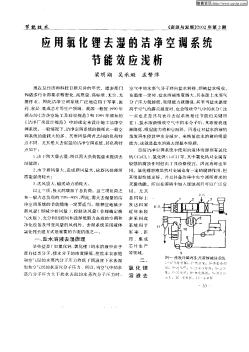 应用氯化锂去湿的洁净空调系统节能效应浅析