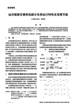 遠(yuǎn)洋船舶空調(diào)系統(tǒng)部分負(fù)荷運(yùn)行特性及變頻節(jié)能