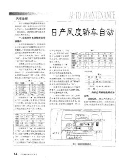 日产风度轿车自动空调系统故障自诊断操作