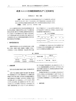 改善AA1100空调箔强韧性生产工艺的研究