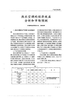 熱水空調(diào)的經(jīng)濟(jì)效益分析和市場(chǎng)預(yù)測(cè)