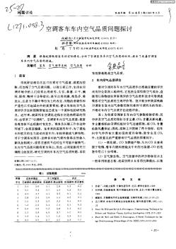 空调客车车内空气品质问题探讨