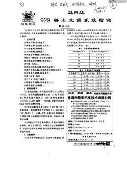 馬自達929轎車空調系統(tǒng)檢測