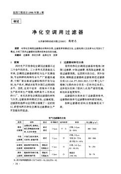 净化空调用过滤器