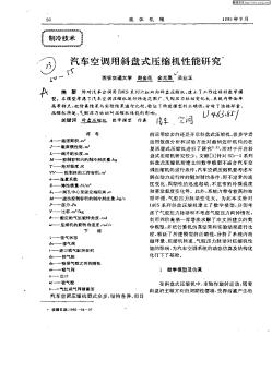 汽車空調(diào)用斜盤式壓縮機(jī)性能研究