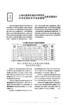 上海市通用机械技术研究所、冷冻空调技术开发经营部业务范围简介