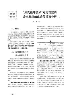 “顧氏循環(huán)技術(shù)”對賓館空調(diào)冷水機組的改造效果及分析