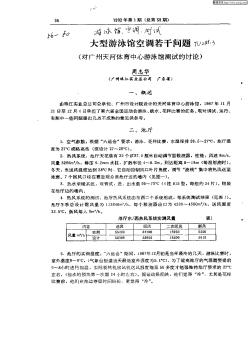 大型游泳馆空调若干问题:对广州天河体育中心游泳馆测试的讨论)