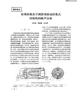 家用冰箱及空調(diào)器用滾動活塞式壓縮機的噪聲分析