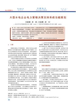 大型水电企业电力营销决策支持系统功能规划