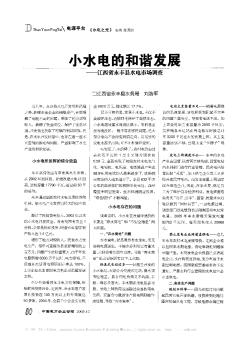 小水电的和谐发展——江西省永丰县水电市场调查