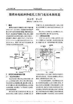 漫湾水电站冲沙底孔工作门充压水封改造