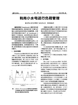 利用小水電進行負荷管理