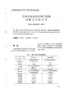 石泉水电站表孔闸门检测诊断与分析评价