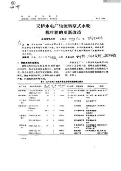 天桥水电厂轴流转浆式水轮机叶轮的更新改造