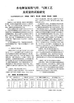 水电解氢氧焰气焊、气割工艺及质量的试验研究