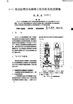 低压缸喷水电磁阀工况分析及改进措施