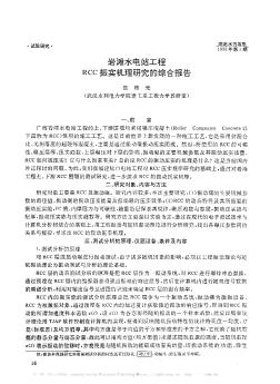 巖灘水電站工程RCC振實(shí)機(jī)理研究的綜合報(bào)告