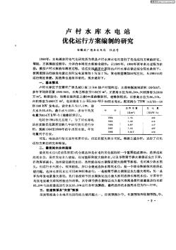 卢村水库水电站优化运行方案编制的研究