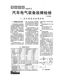 汽车电气装备故障检修