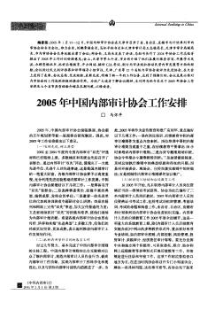 2005年中国内部审计协会工作安排
