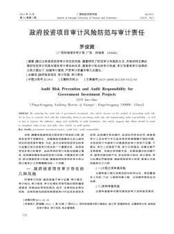 政府投資項目審計風(fēng)險防范與審計責(zé)任