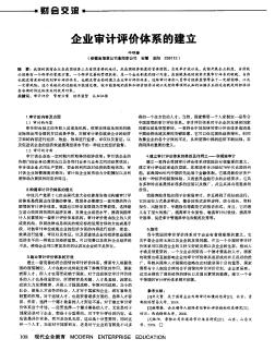 企业审计评价体系的建立