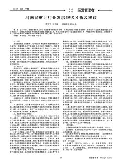 河南省审计行业发展现状分析及建议