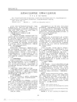 加强审计监督职能  完善审计监督机制