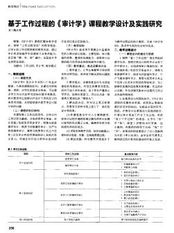 基于工作过程的《审计学》课程教学设计及实践研究