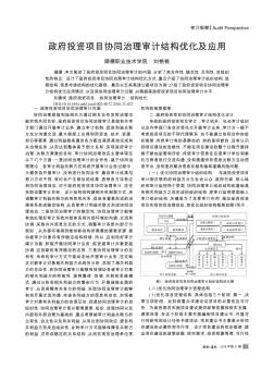 政府投资项目协同治理审计结构优化及应用