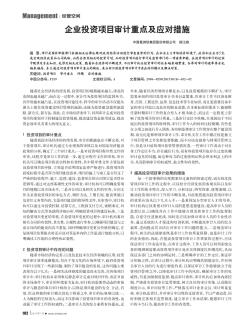 企業(yè)投資項目審計重點及應(yīng)對措施