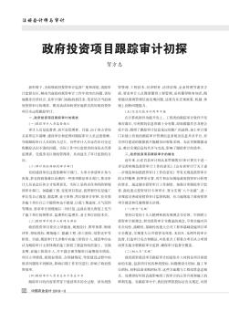 政府投资项目跟踪审计初探