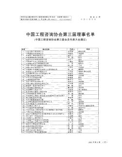 中国工程咨询协会第三届理事名单