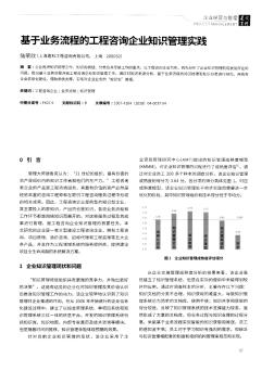 基于业务流程的工程咨询企业知识管理实践