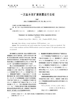 一次鹽水改擴建裝置運行總結(jié)