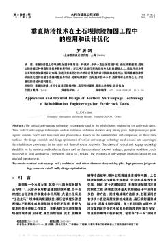 垂直防渗技术在土石坝除险加固工程中的应用和设计优化