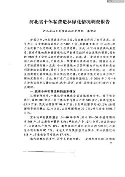 河北省个体私营造林绿化情况调查报告