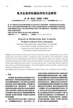 电力企业对标指标评价方法研究