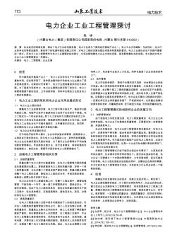 电力企业工业工程管理探讨